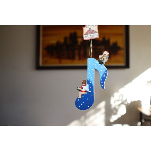 KAETHE WOHLFAHRT Wooden Music Note Star Ornament Angels Christmas Germany Vtg - Picture 10 of 10